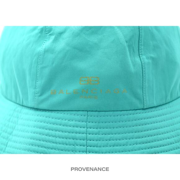 🔴 Balenciaga BB Logo Embroidered Bucket Hat - Turquoise - Picture 3 of 5